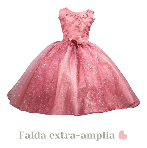 Vestido Ni a Fiesta Rosa Palo Presentaci n Damita Cuotas sin inter s