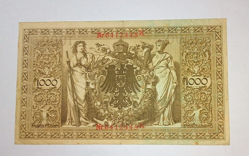 Billete Alemania 1000 Marcos Vf. 1910 P.44 (Usado)