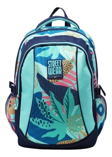 Mochila 18 Espalda Street Wear Estampa Surtida Lsyd Color Agua Diseño de la tela Liso