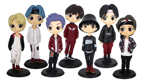 7 Figuras Bts Tinytan 15cm Ropa Deportiva + Base K-pop Music