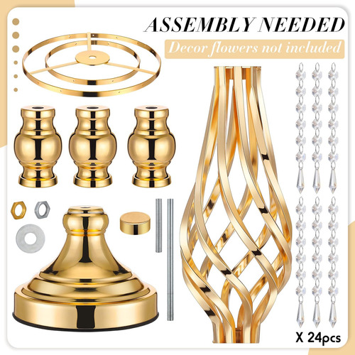 12 Piezas De Centros De Mesa De Boda Dorados Para Mesa, Sopo