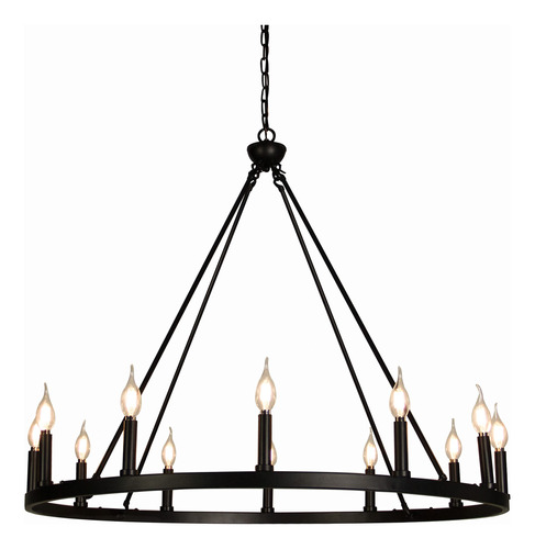 Psyverii Candelabro De Rueda De Vagon Negro Estilo Vela De 1