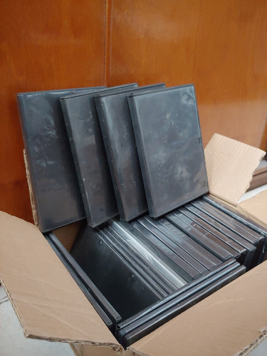 Lote De 25 Cajas De Dvd Slim Y Altas Negro (Usado)
