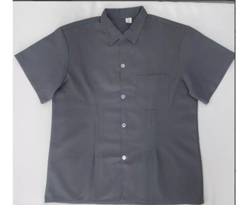 4 Camisas/jalecos Profissional Mangas Curtas C/botões Cinza