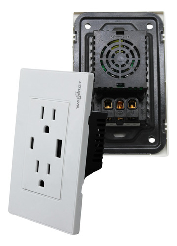 Contacto Duplex + 2 Tomas Usb Doble 15 A. 125/250v Blanco 