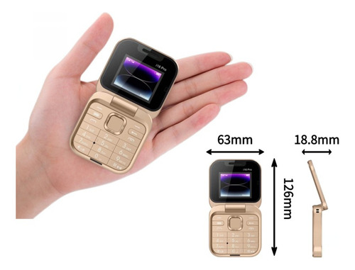 New Nuevo Mini Teléfono Plegable Multilingüe