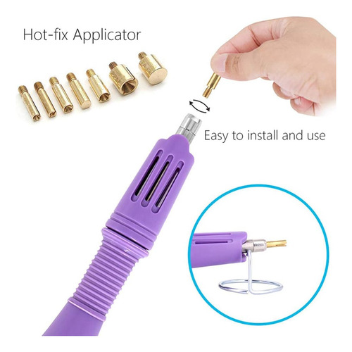Aplicador Hotfix, 7 1 Hot Fix Strass Aplicador Wand Set...