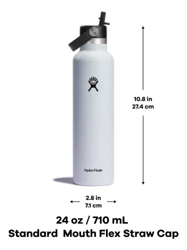Botella Deportiva Hydro Flask Tapa De Paja Flexible Azul