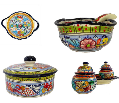 Paquete De 7 Piezas Hechas De Talavera Artesanal 