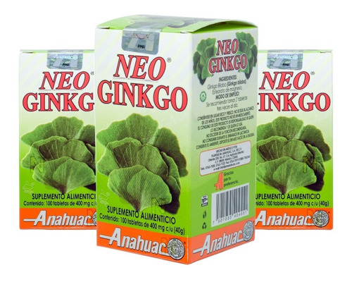 (3 Pzas) Neo Ginkgo (100 Tabs) Anahuac