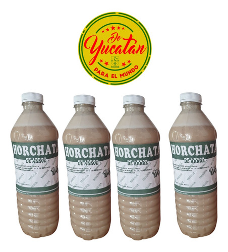 4 Horchatas De Arroz Artesanal De Yaxkukul Yucatán 500ml