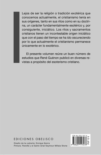 Sobre esoterismo cristiano: Los templarios – El grial - Dante, de Guénon, René. Editorial Ediciones Obelisco, tapa blanda en español, 2021