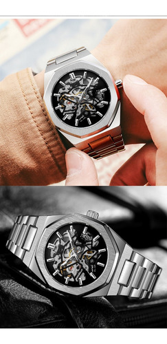 Reloj Mecánico Automático Forsining 344d Skeleton Gift Para