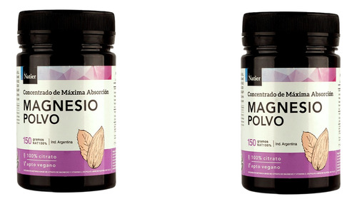 Magnesio En Polvo X2  Natier Mayor Absorción 150g