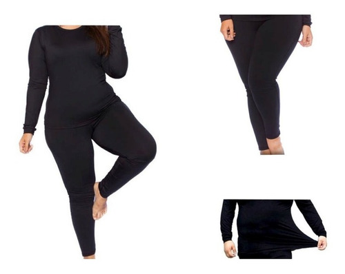 Imagem 1 de 5 de Conjunto Térmico Segunda Pele Plus Size: Meia Calça Sem Pé