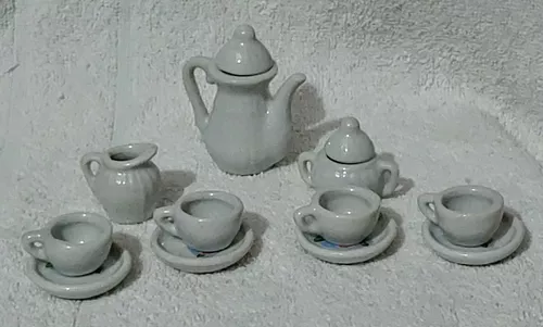 Mini Miniatura de Jogo de Chá antigo