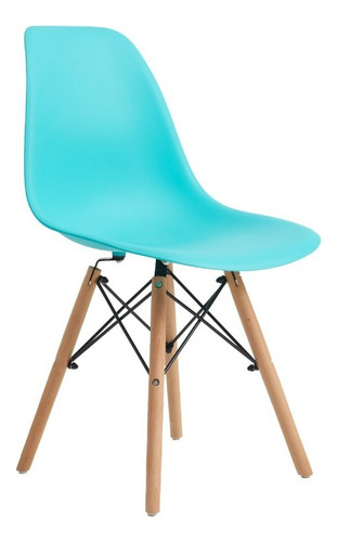  Silla Holly Estilo Eames Para Comedor Color Azul Turquesa