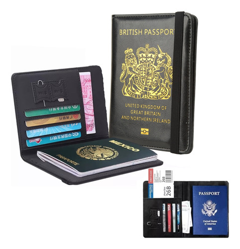 Porta Pasaporte Documento De Viaje Travel Wallet /rfid