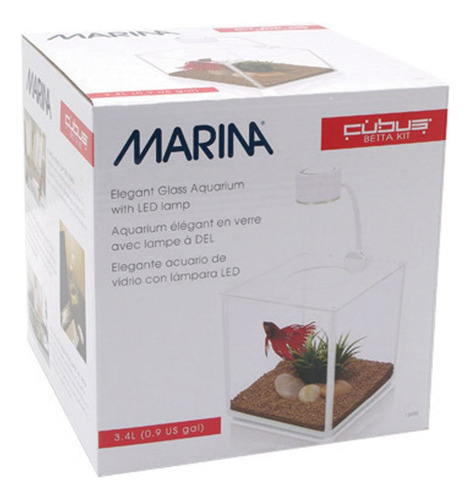 Kit De Acuario De Vidrio Para Betta Cubus Para Hogares U Ofi
