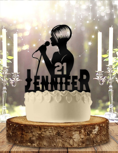 Cake Topper Adorno Torta Cantante Hombre Mujer Personalizabl