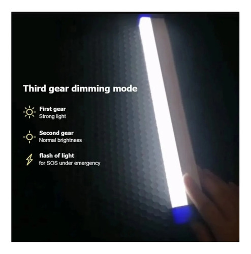 Barra Vara Foco Luz Led 3 Modos 32cm Recargable Usb Luces