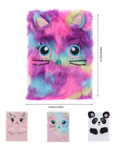 Cuaderno De Dibujos Animados De Felpa Esponjoso, Bonito Bloc