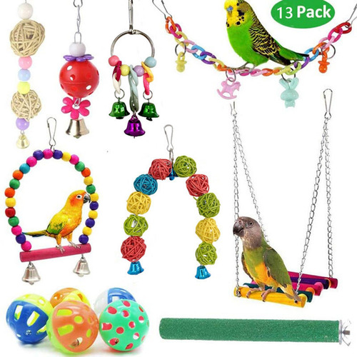 A 13x Kits De Juguetes For Loros Grandes, Columpio Para