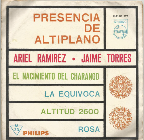 Ariel Ramirez / Jaime Torres Altiplano Ep De Vinilo Con Tapa