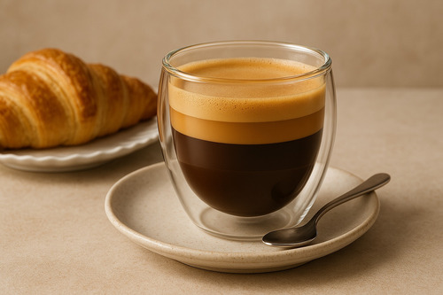 Set 6 Tazas Espresso Doble Pared 80ml Frio Caliente Sin Asa Transparente