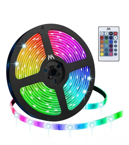 Tira Luces Led Multicolor Rgb 2 Metros Extensible