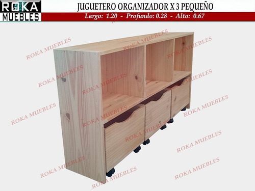 Imagen 3 de 5 de Juguetero Baul Organizador Biblioteca Estante Cubox3 Pequeño