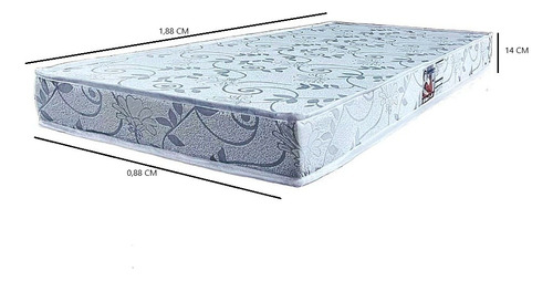 Colchão Solteiro Sirius Espuma D-20 188x88x14cm - Envio Já Estampado Branco