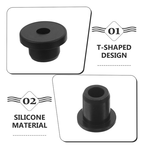 100 Unidades De Plugues De Silicone Perfurados Em Forma De T