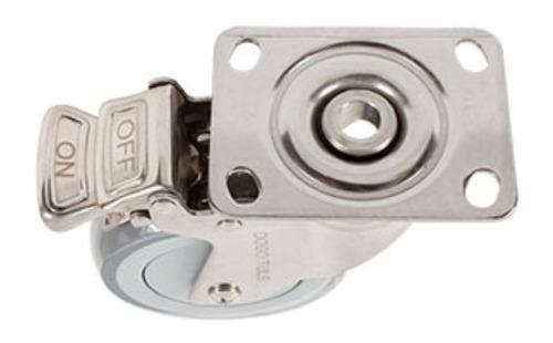 Rodaja Acero Inox Tpr Giratoria Con Placa Y Freno 4