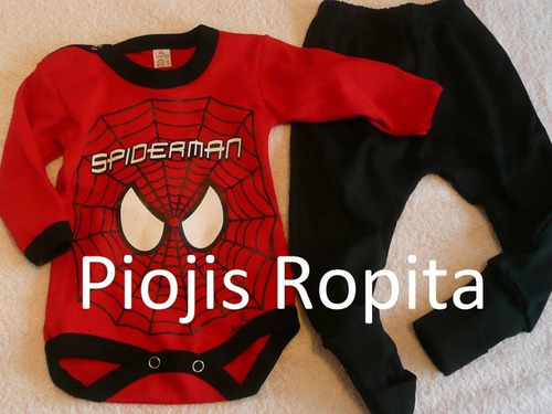 Set Bebe Disfraz Spiderman Hombre Araña Conjunt Body Pantalo