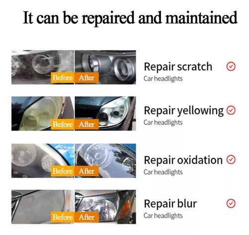 Líquido de reparación de faros delanteros de automóvil, limpiador para  reparación de len, limpiador limpiador para renovación de faros delanteros