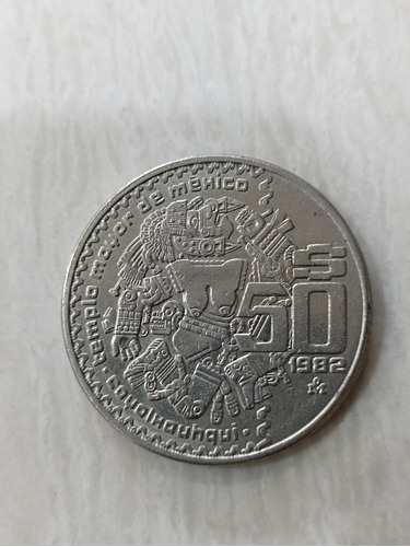 Moneda De 50 Pesos Coyolxauhqui 1982 Familia Aa