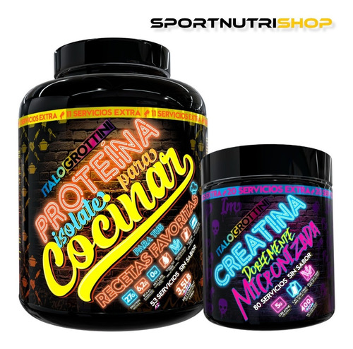 Imagen 1 de 5 de Proteina Isolate Para Cocinar + Creatina Monohidrato 400gr