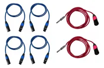 Comprar Paquete De 4 Cables Xlr Canon 4m Y  2 Cables 6.3mm A Xlr 2m