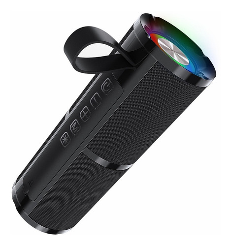 Alto-falante Bluetooth portátil, alto-falante sem fio BOC060 Bluetooth 5.1 de 1 hora com reprodução de som estéreo HD sem usar as mãos, AUX/Micro SD/TF/USB de 3,5 mm, preto