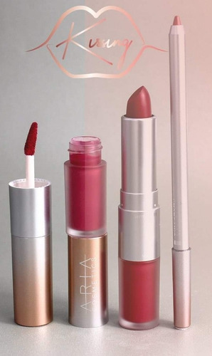 Kit De Labios Aria Cosmetics - Labial - Delineador - Kissing