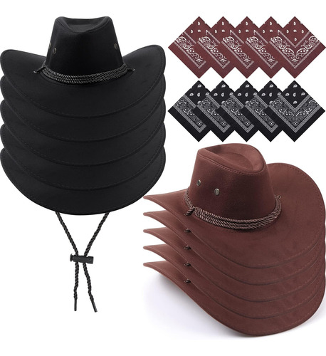 Coume - Juego De 10 Sombreros De Vaquero Para Mujeres Y Homb