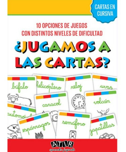 Juego De Cartas - Letra Cursiva - Juego Didáctico, Atir