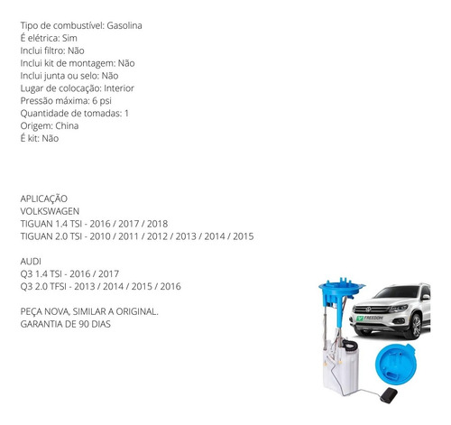 Bomba De Combustivel Completa Vw Tiguan Audi Q3 1.4 2.0 Tsi