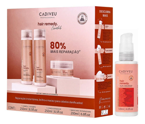 Cadiveu Kit Hair Remedy Reparação + Sos Serum 150ml