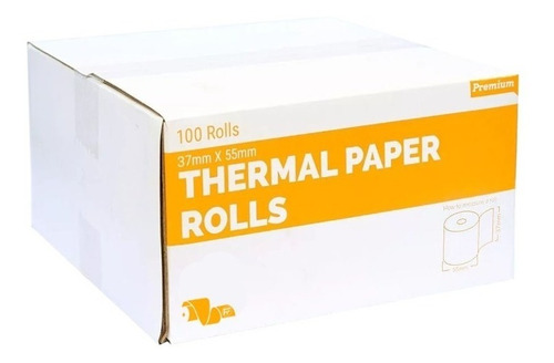 Caja De Rollos Termicos 37 X 55 Mm 100 Unidades