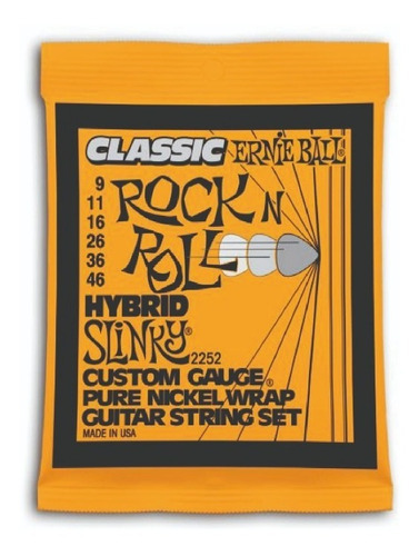 Encordadura Ernie Ball 2252 Niquel .09/.046 Hybrid Slinky