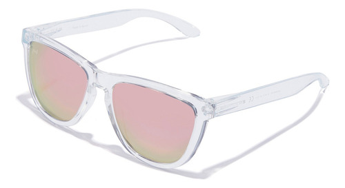 Gafas De Sol Hawkers One Raw Para Hombre Y Mujer Lente Rosa Varilla Transparente Armazón Transparente Diseño Mirror