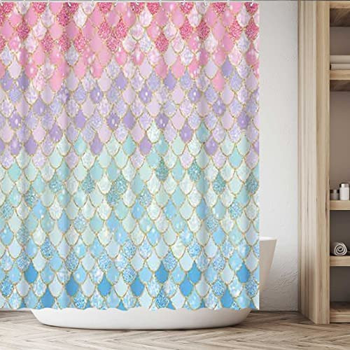 Cortina De Ducha Con Diseño De Sirena, 72 X 72