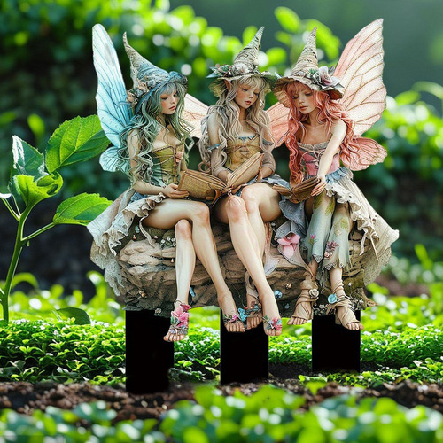 Estaca De Jardín De Hadas Con Mariposas, Letrero Creativo